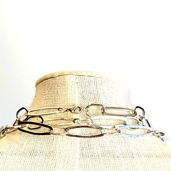 Chain Necklace, Paper Clip 📎Link Chain, Silver-tone Long 65", NWOT - Picture 2 of 6